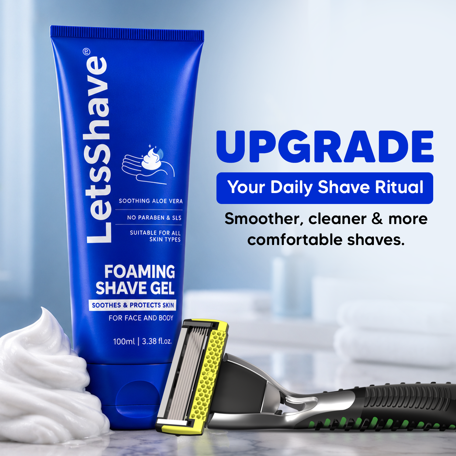 Best-Selling 1-Year Shaving Kit for Men – Razor, 10 Blade Cartridges, Shave Gel, After Shave & Travel Bag
