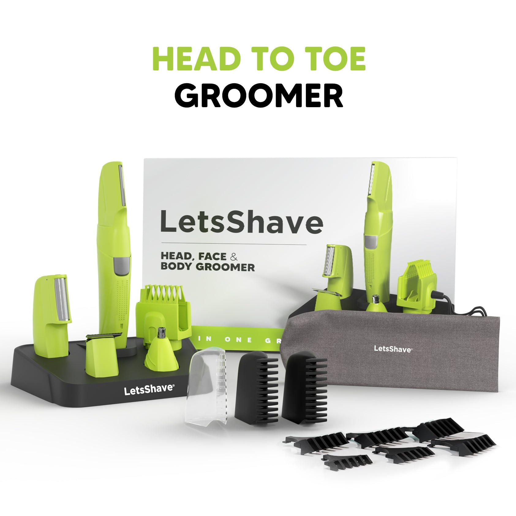 Head, Face & Body Groomer Combo | All-in-One Trimmer With Free Travel Pouch