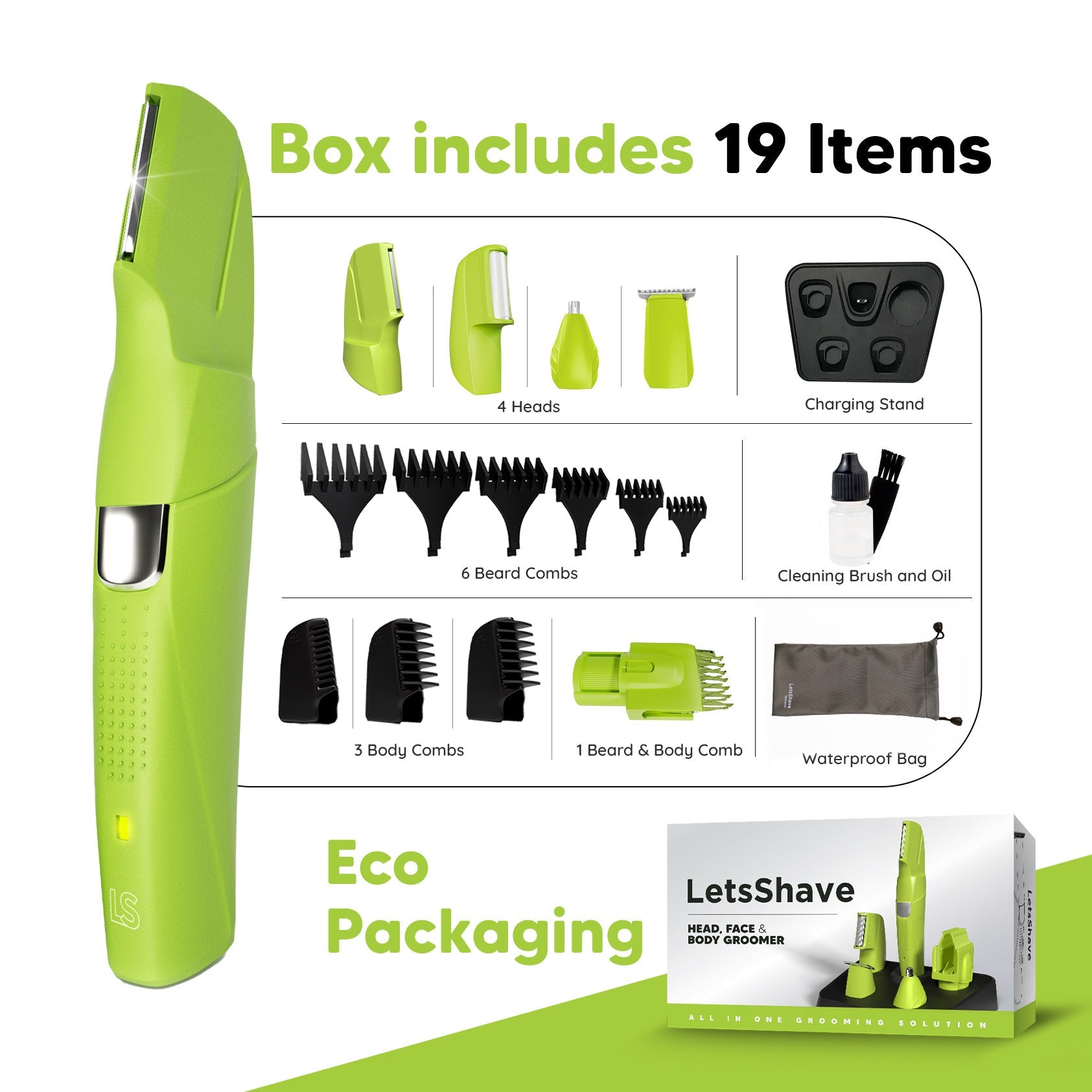 Head, Face & Body Groomer Combo | All-in-One Trimmer With Free Travel Pouch