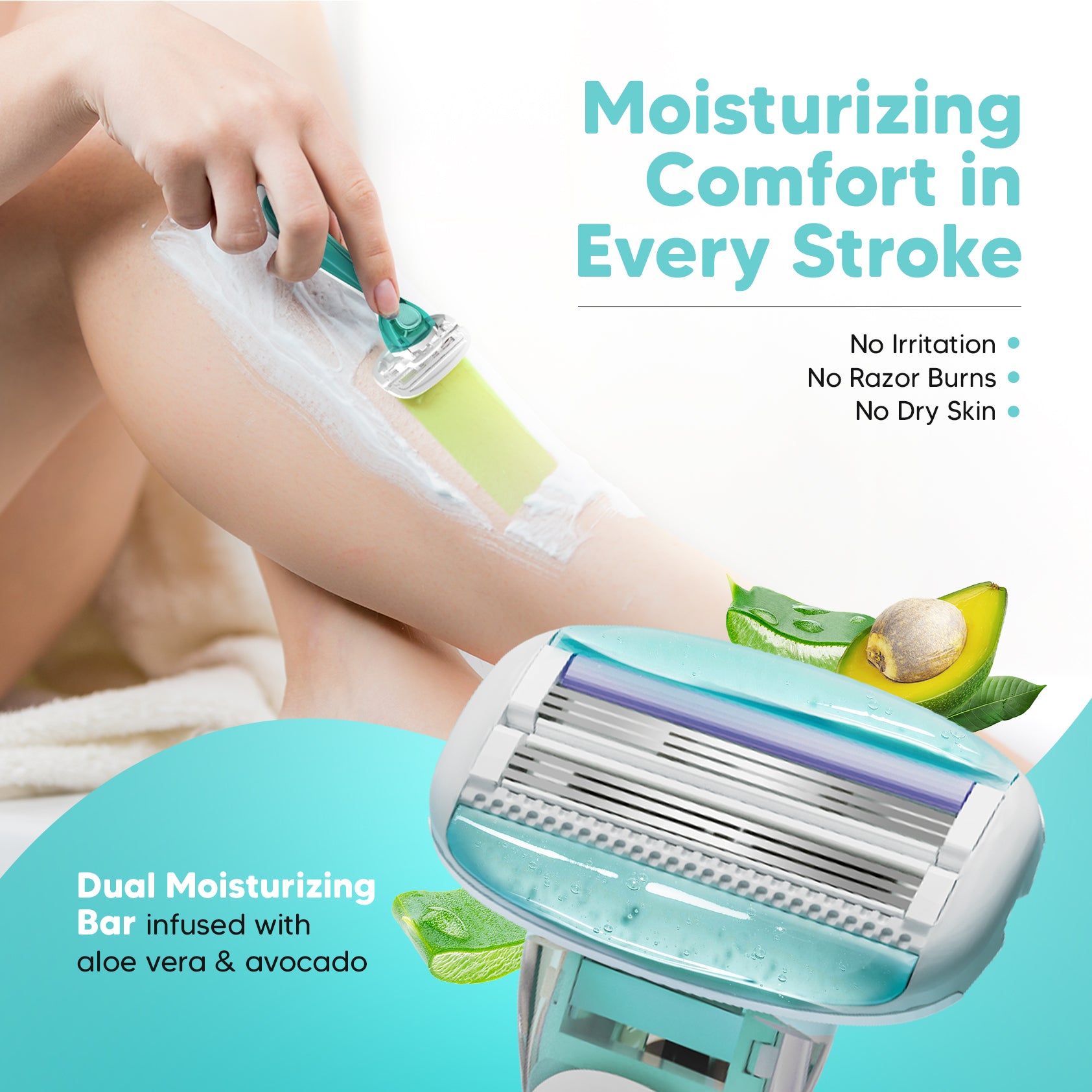 Stay Smooth for Longer | Evior 6-Blade Razor Refills Pack of 4