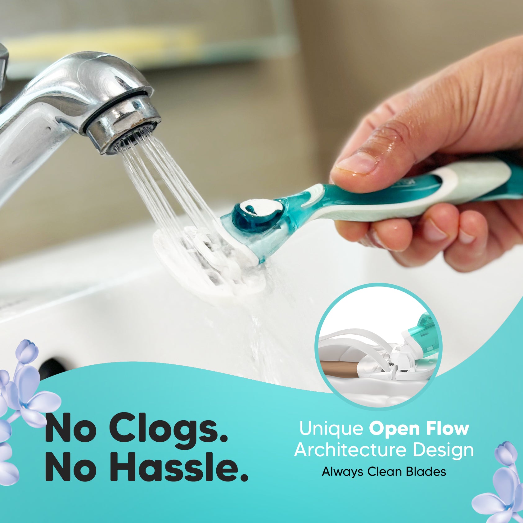 Stay Smooth for Longer | Evior 6-Blade Razor Refills Pack of 4