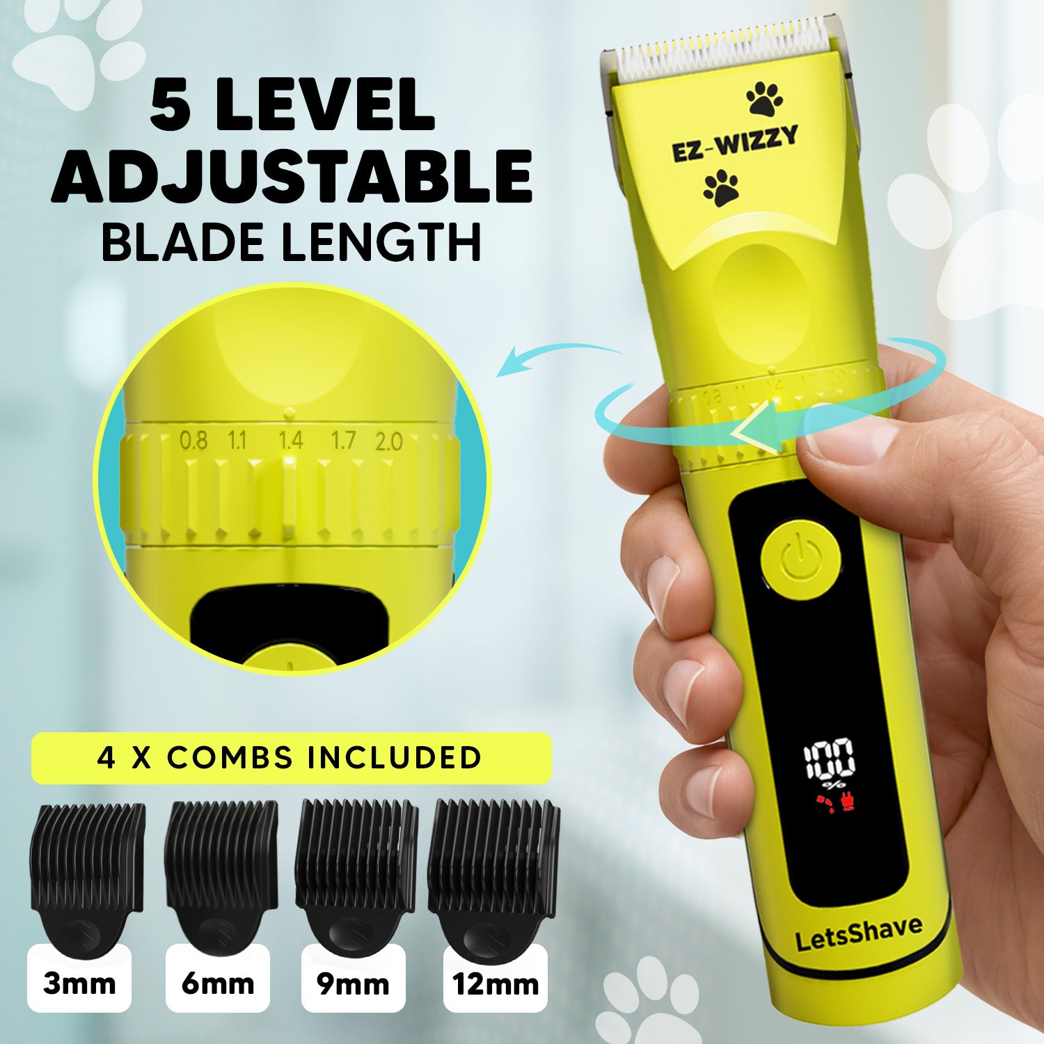 EZ-WIZZY Pet Trimmer Pro With Grooming Kit  | Everything for Your Pet's Best Look