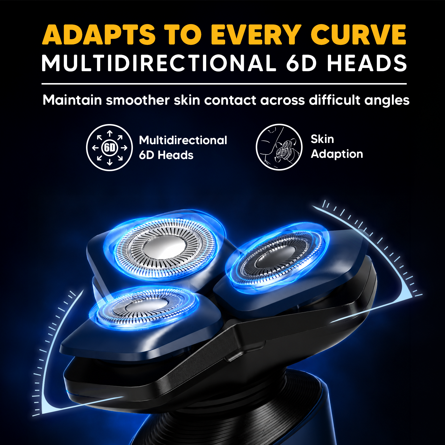 360 Pro Shaver | 6D Magnetic Head Electric Shaver for Men | Wet & Dry Grooming