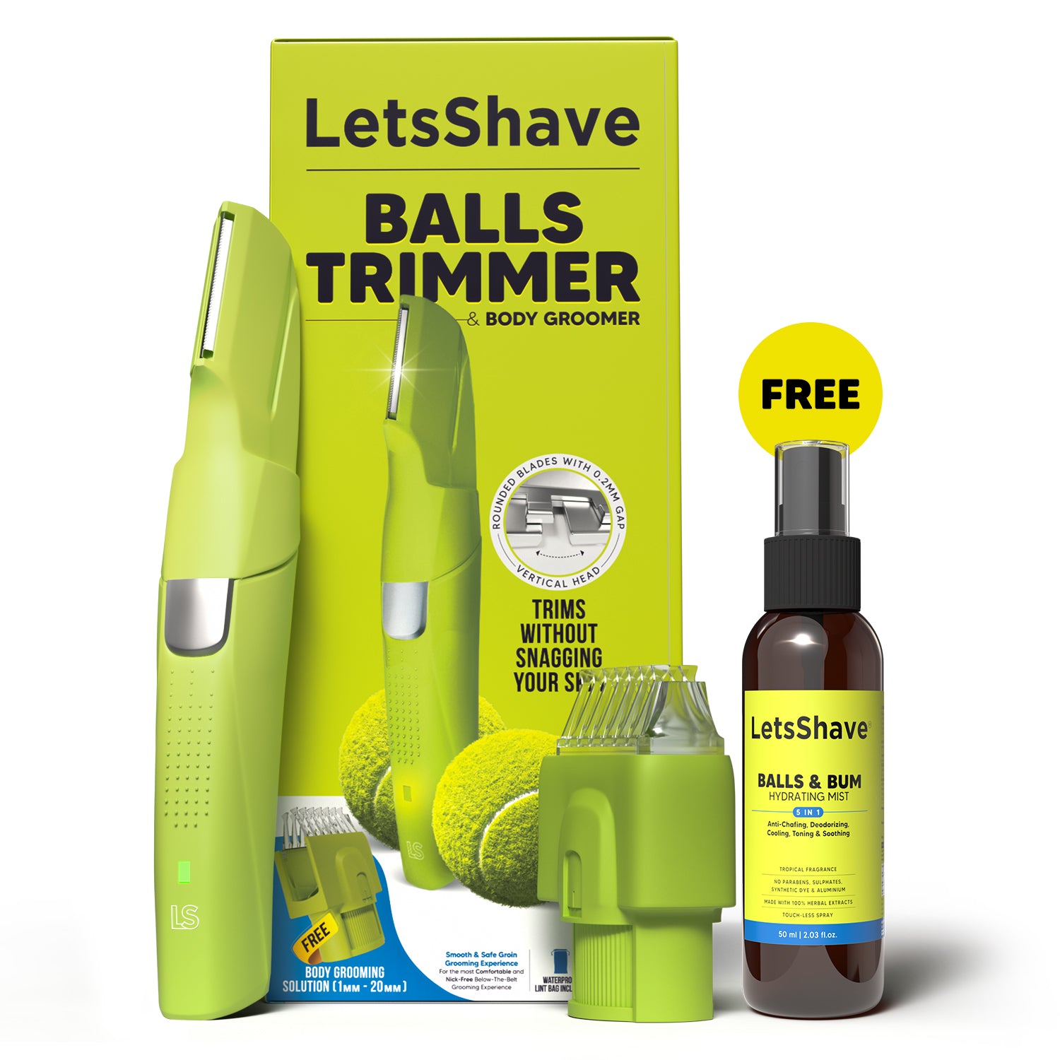 Balls Trimmer & Body Groomer with Vertical Head | For Perfect Body Grooming(11-in-Box Kit)